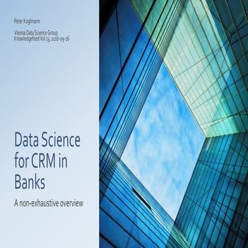 Data science for CRM in banks