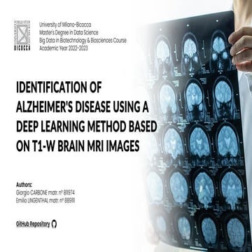 Identification Of  Alzheimer's Disease Using A  Deep Learning Method Based  O...