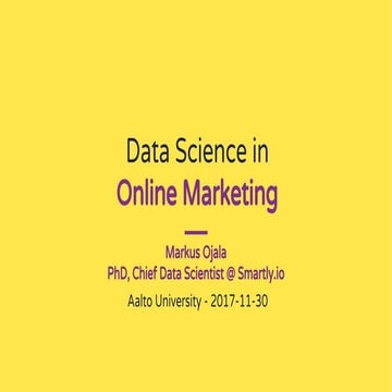 Data Science in Online Marketing