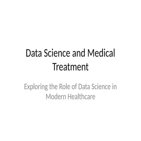 Data Science Technology in the field of Medical Treatment