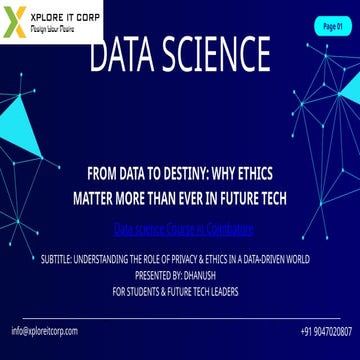 FROM DATA TO DESTINY: WHY ETHICS MATTER MORE THAN EVER IN FUTURE TECH