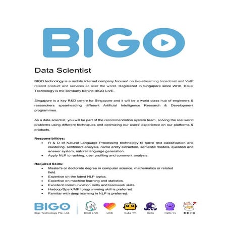 Data Scientist Natural Language Processing Pdf