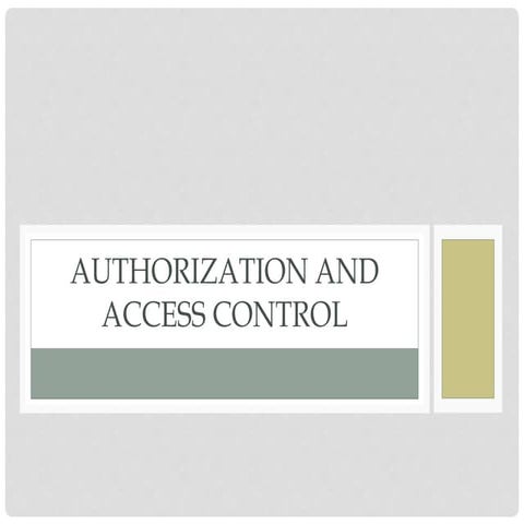 Data security authorization and access control | PPTX