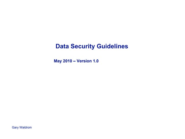 Data Security Guidelines