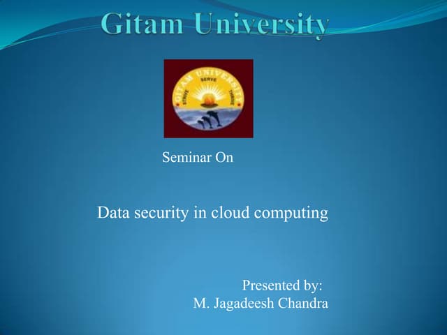 Data security in cloud computing