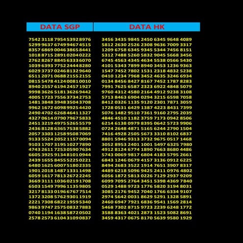 Data sgp dan hk yg di pakai | DOCX