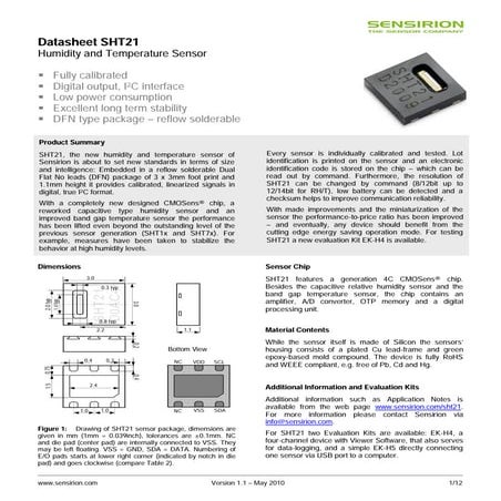 Datasheet humidity-sensor-sht21