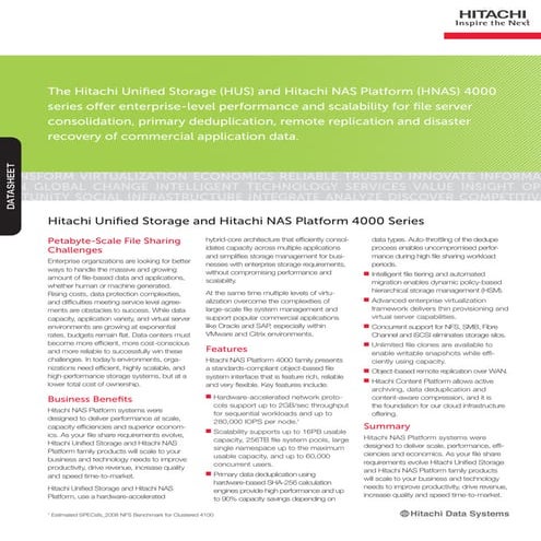 Datasheet hus-and-hitachi-nas-platform-4000-series