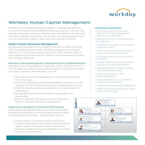 Workday Human Capital Management Datasheet | PDF