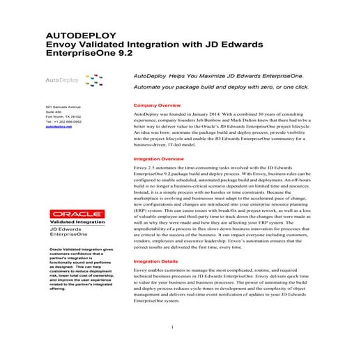 Datasheet auto deploy envoy _jde e1_9 2