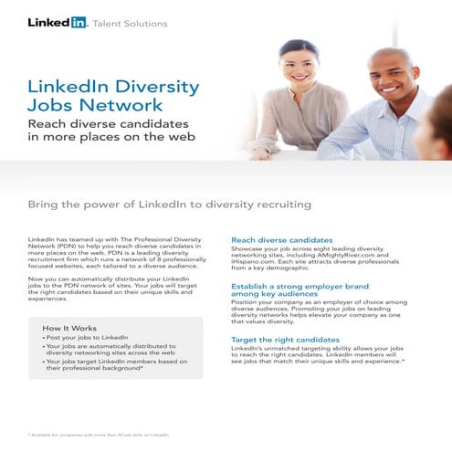 Datasheet Diversity and LinkedIn Jobs Network