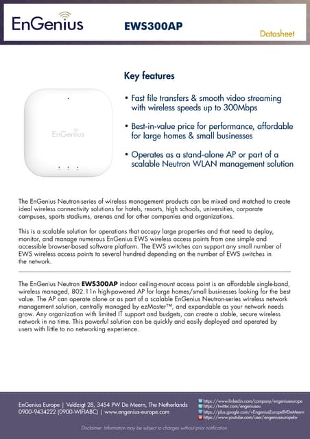 Datasheet EWS300AP