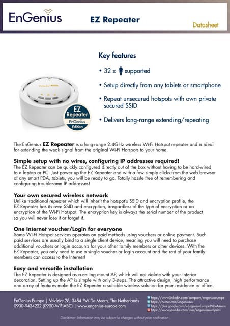 Datasheet EZ Repeater