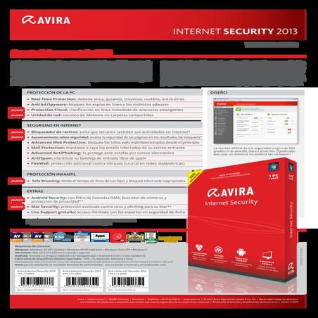 Ficha completa de Avira internet sec. 2013
