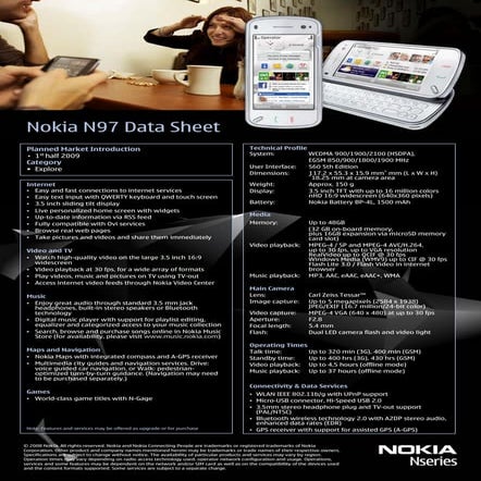 Data Sheet Nokia N97