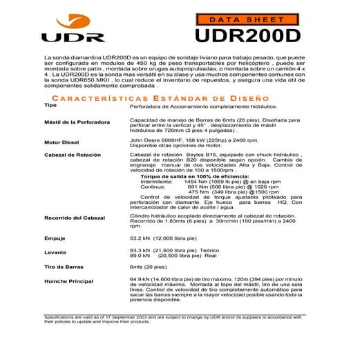 Data sheet udr200 d