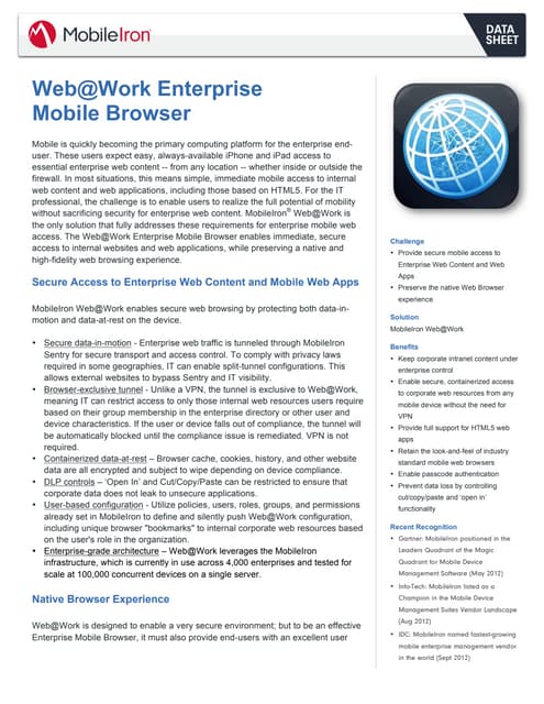 MobileIron's Enterprise Solution for Mobile Web Browsing