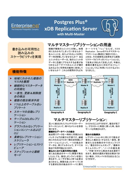 xDB Replication ブローシャー