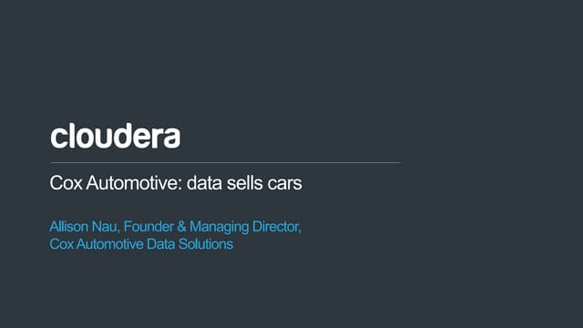 Cox Automotive: data sells cars