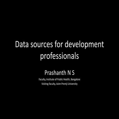 Data sources for development professionals (India)