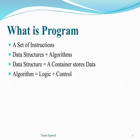 Data structure and algorithm | PPTX | Programming Languages | Computing