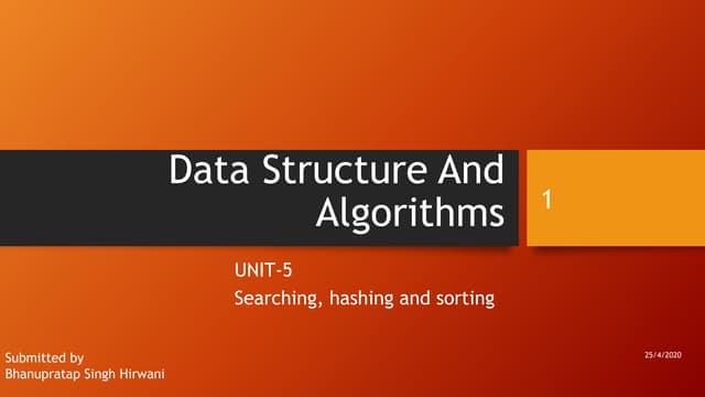 Data structure and algorithms
