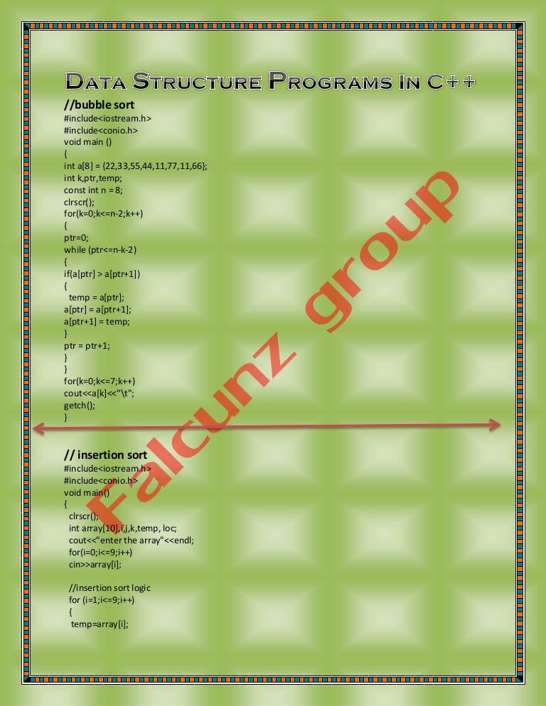 Data structure programs in c++