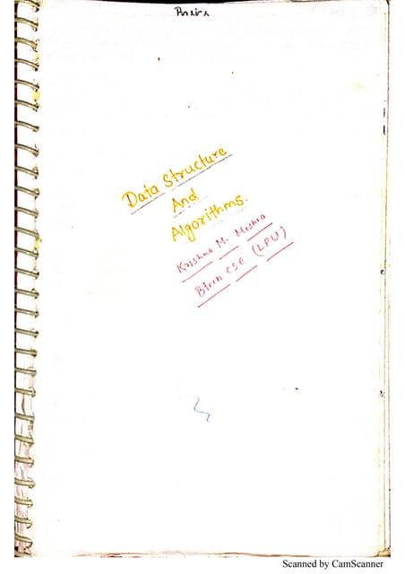 Data structures college notes(LPU) | PDF