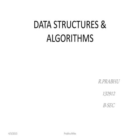 Data structures & algorithms | PPT