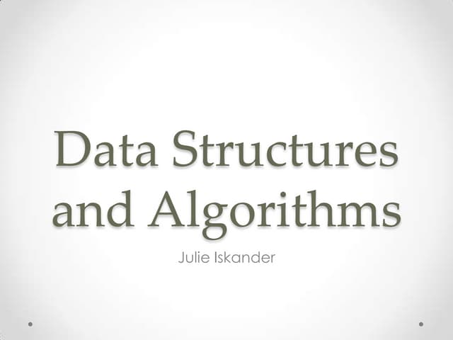 Data structures and algorithms | PPT