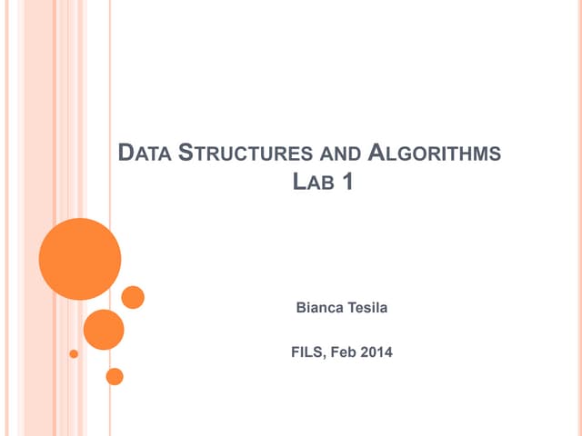 Data structures and algorithms lab1 | PPT