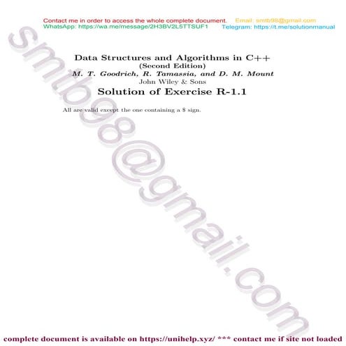 Solutions for Exercises – Data Structures and Algorithms in C++ (2nd ...
