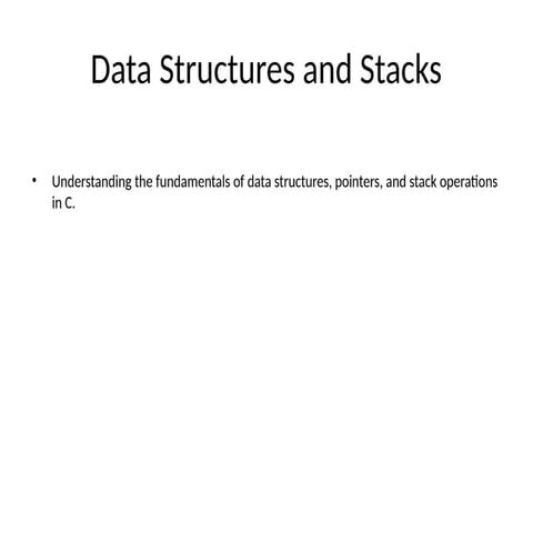 Data Structures And Stacks Presentation Pptx
