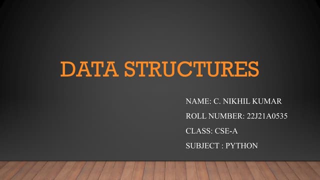 Data structures in python