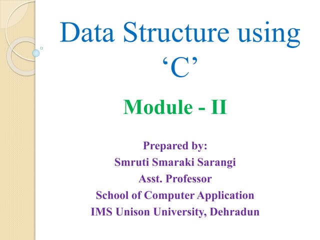 Data structure using c module 2 | PPT