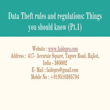 Data theft rules and regulations  things you should know (pt.1)
