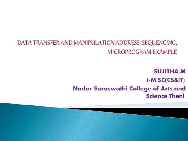 Data transfer and manipulation