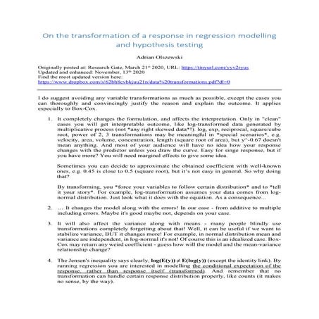 Why are data transformations a bad choice in statistics