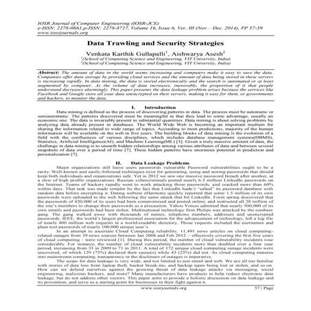 Data trawling and security strategies