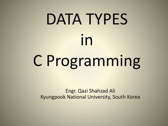 data types in C programming | PPT