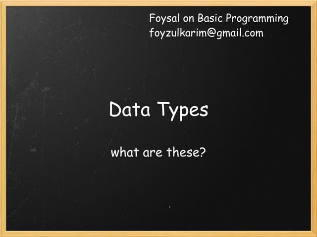 Data types | PPT