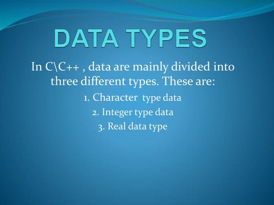 data types in C programming | PPT