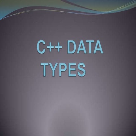 Datatypes | PPT