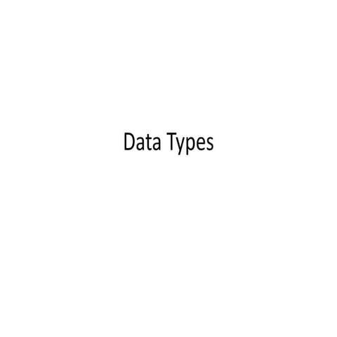Data types | PPT