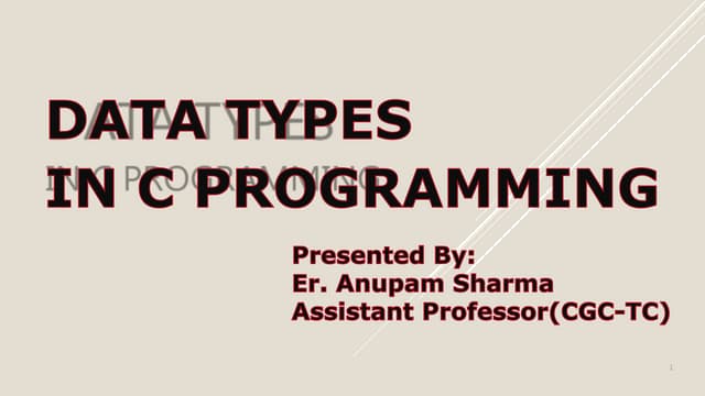 Datatypes in c