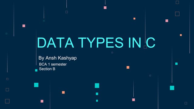 Data types in C