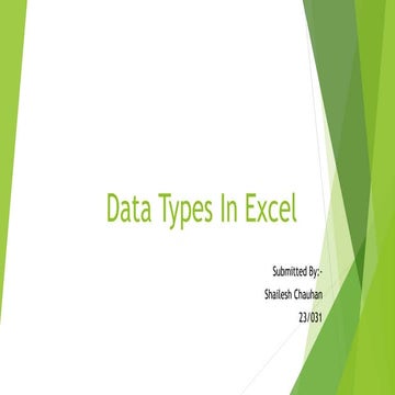 Data types in excel | PPT