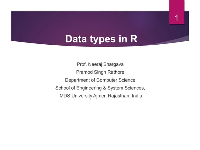 Data types in r