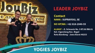 PELUANG BISNIS!! 0818-2040-55 (YOGIES), Produk Mlm Joybiz Bener Meriah