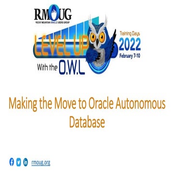 Making the Move to Oracle Autonomous Database